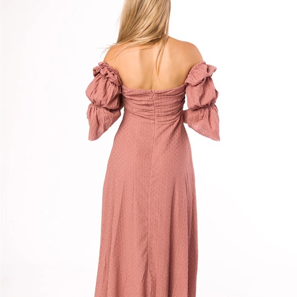 Tiered Sleeve Maxi Dress with Pockets in Dusty Mauve - Bump Friendly - Picture 3 of 4